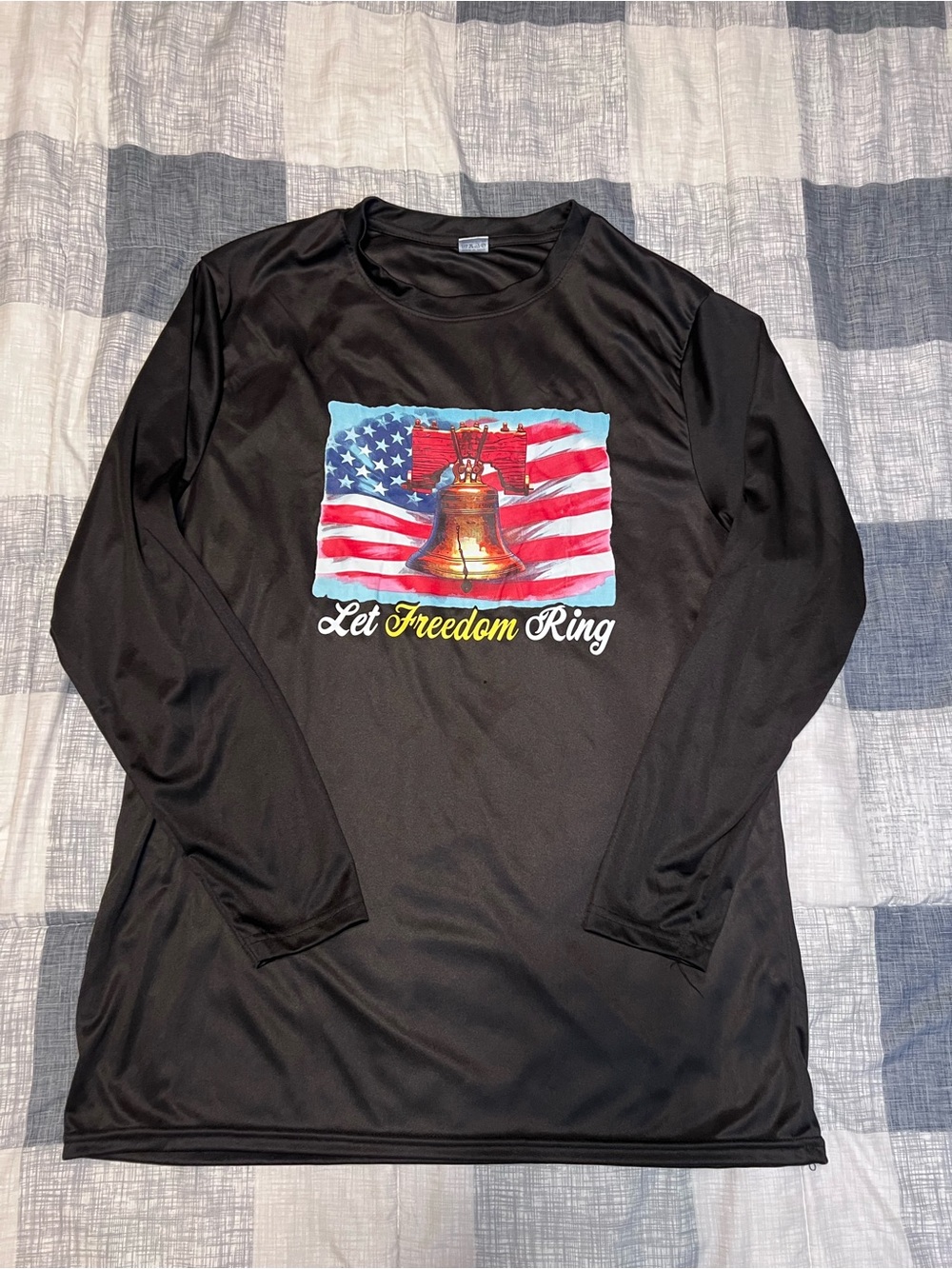 Men's Black Long Sleeve Graphic Tee - Let Freedom Ring